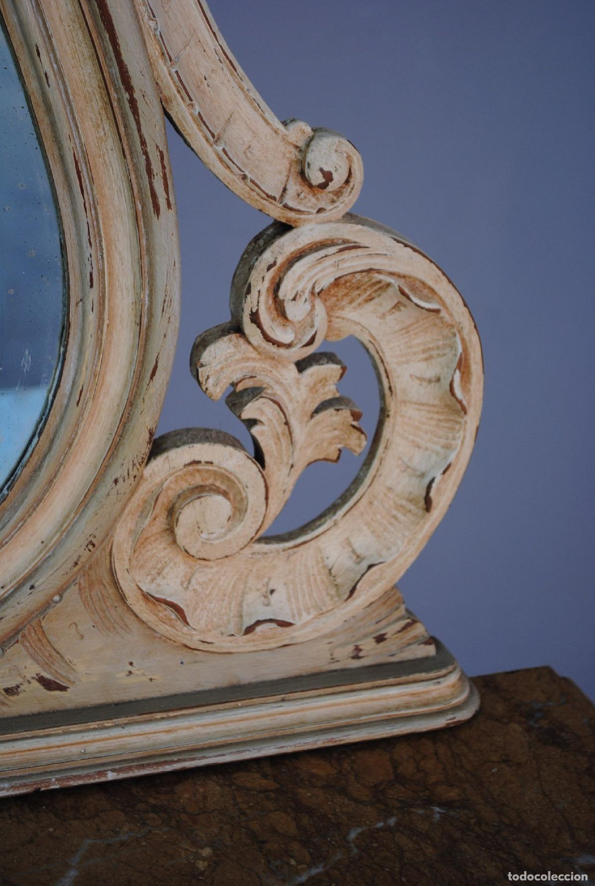 Antig&uuml;edades: Commode coiffeuse de style Louis XV laqu&eacute;e grise 1900 - Foto 7