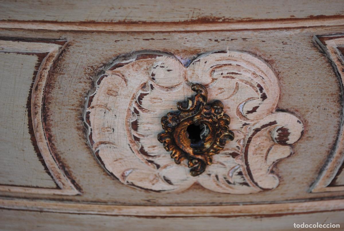 Antig&uuml;edades: Commode coiffeuse de style Louis XV laqu&eacute;e grise 1900 - Foto 8