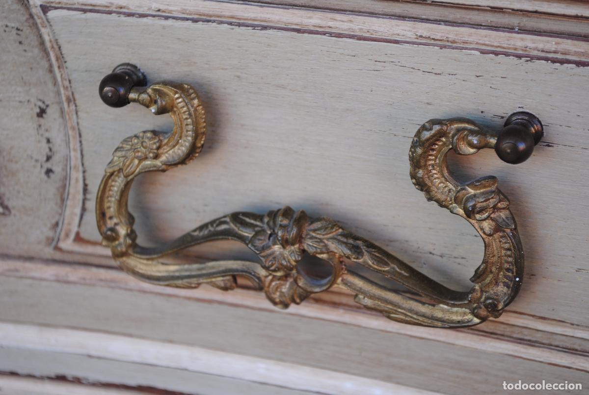 Antig&uuml;edades: Commode coiffeuse de style Louis XV laqu&eacute;e grise 1900 - Foto 10