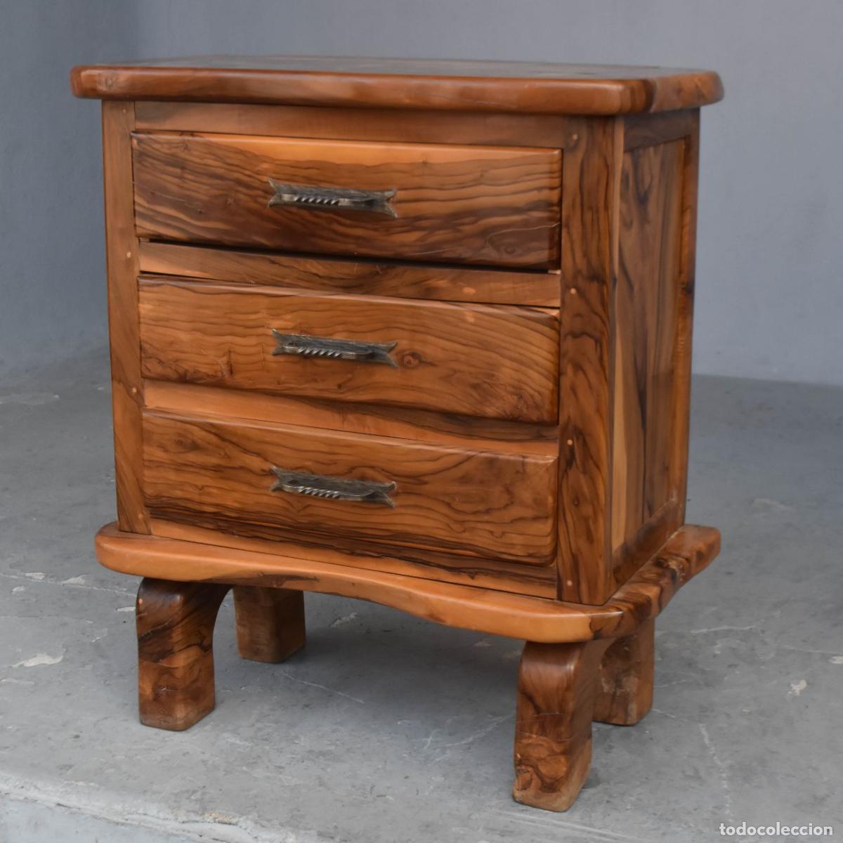 Antig&uuml;edades: Commode Brutaliste forme libre en olivier - Foto 2