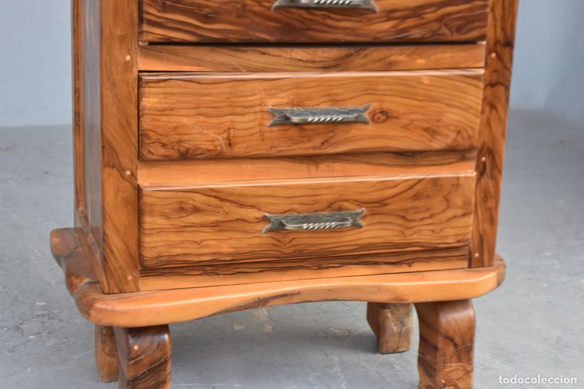 Antig&uuml;edades: Commode Brutaliste forme libre en olivier - Foto 4