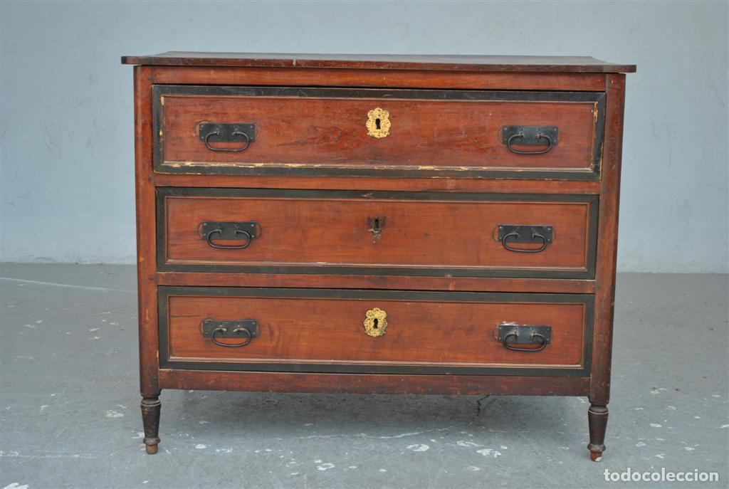 Antig&uuml;edades: Commode d&eacute;poque Louis XVI en noyer - Foto 5