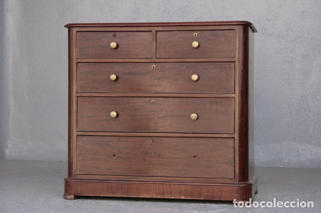 Antig&uuml;edades: Commode de marine &eacute;poque 1900 acajou - Foto 2