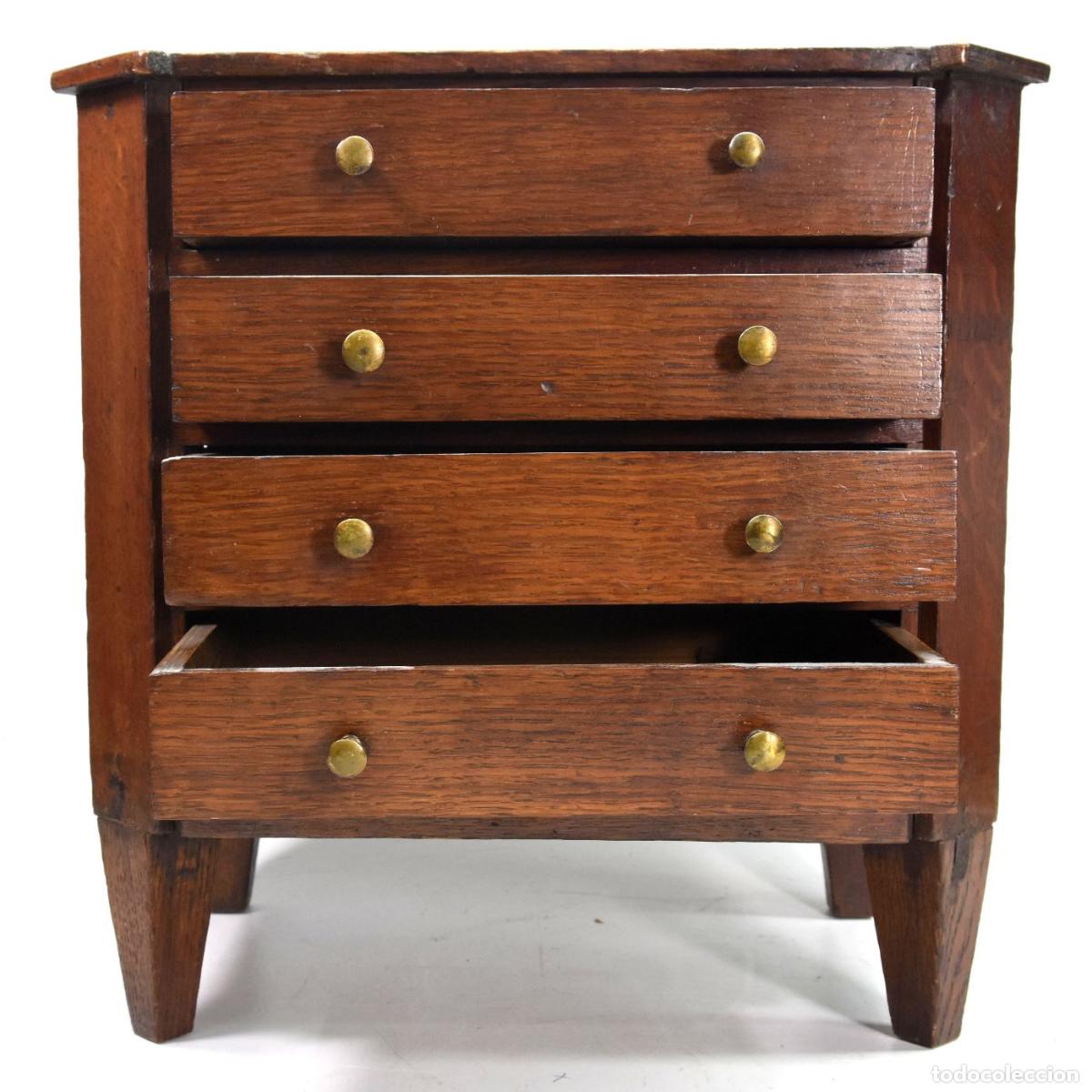 Antig&uuml;edades: Commode de ma&icirc;trise en ch&ecirc;ne &agrave; pans coup&eacute;s XIX&egrave;me - Foto 2