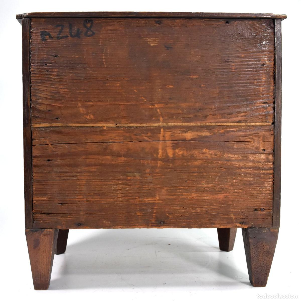 Antig&uuml;edades: Commode de ma&icirc;trise en ch&ecirc;ne &agrave; pans coup&eacute;s XIX&egrave;me - Foto 3