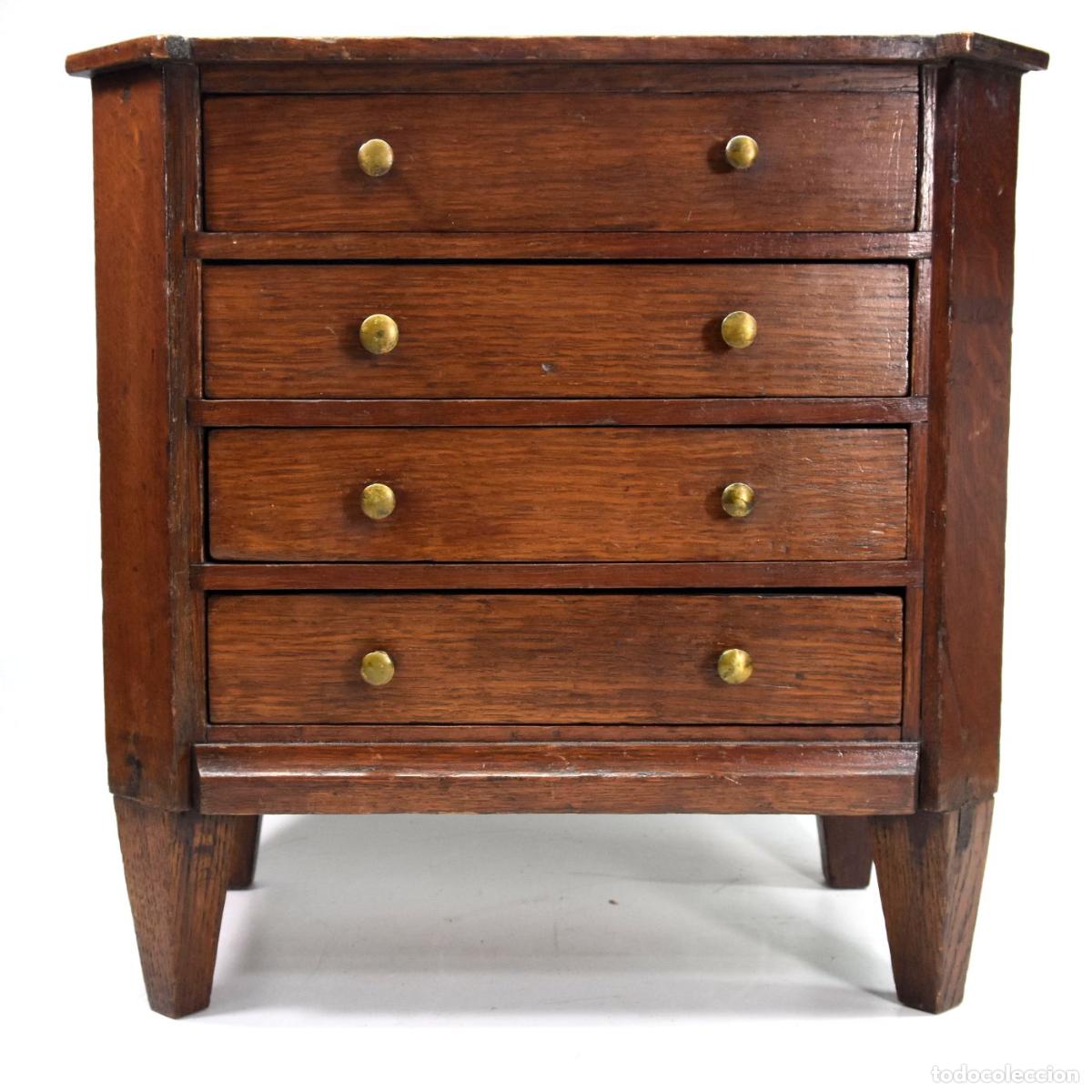 Antig&uuml;edades: Commode de ma&icirc;trise en ch&ecirc;ne &agrave; pans coup&eacute;s XIX&egrave;me - Foto 1