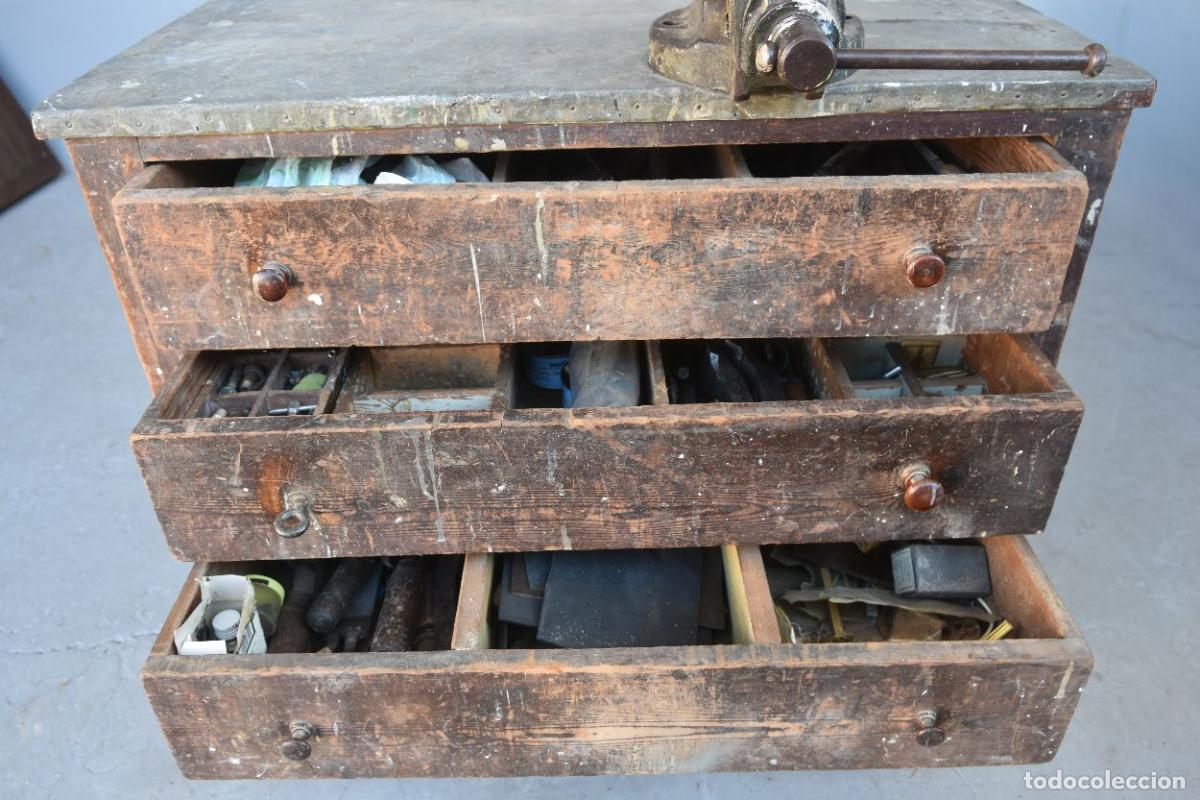 Antig&uuml;edades: Commode &eacute;tabli rustique avec &eacute;tau d&eacute;but XIX&egrave;me - Foto 4
