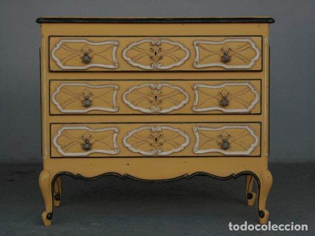 Antig&uuml;edades: Commode de style Louis XV laqu&eacute;e jaune - Foto 2