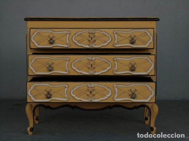 Antig&uuml;edades: Commode de style Louis XV laqu&eacute;e jaune - Foto 5