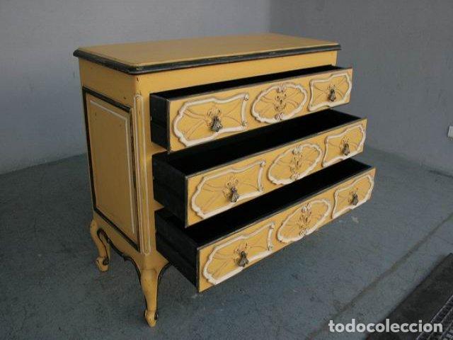 Antig&uuml;edades: Commode de style Louis XV laqu&eacute;e jaune - Foto 6