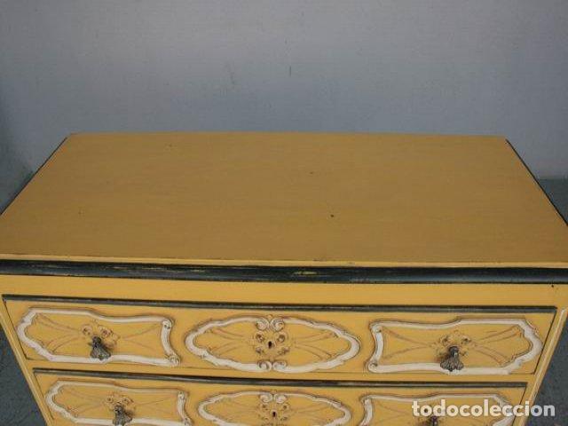 Antig&uuml;edades: Commode de style Louis XV laqu&eacute;e jaune - Foto 8