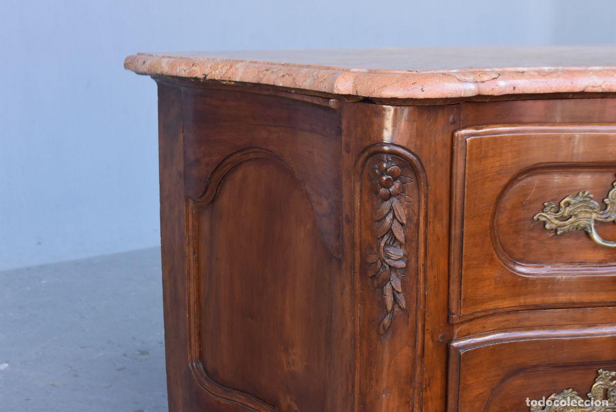 Antig&uuml;edades: Commode sauteuse en noyer de forme arbal&egrave;te &eacute;poque XVIII&egrave;me - Foto 4