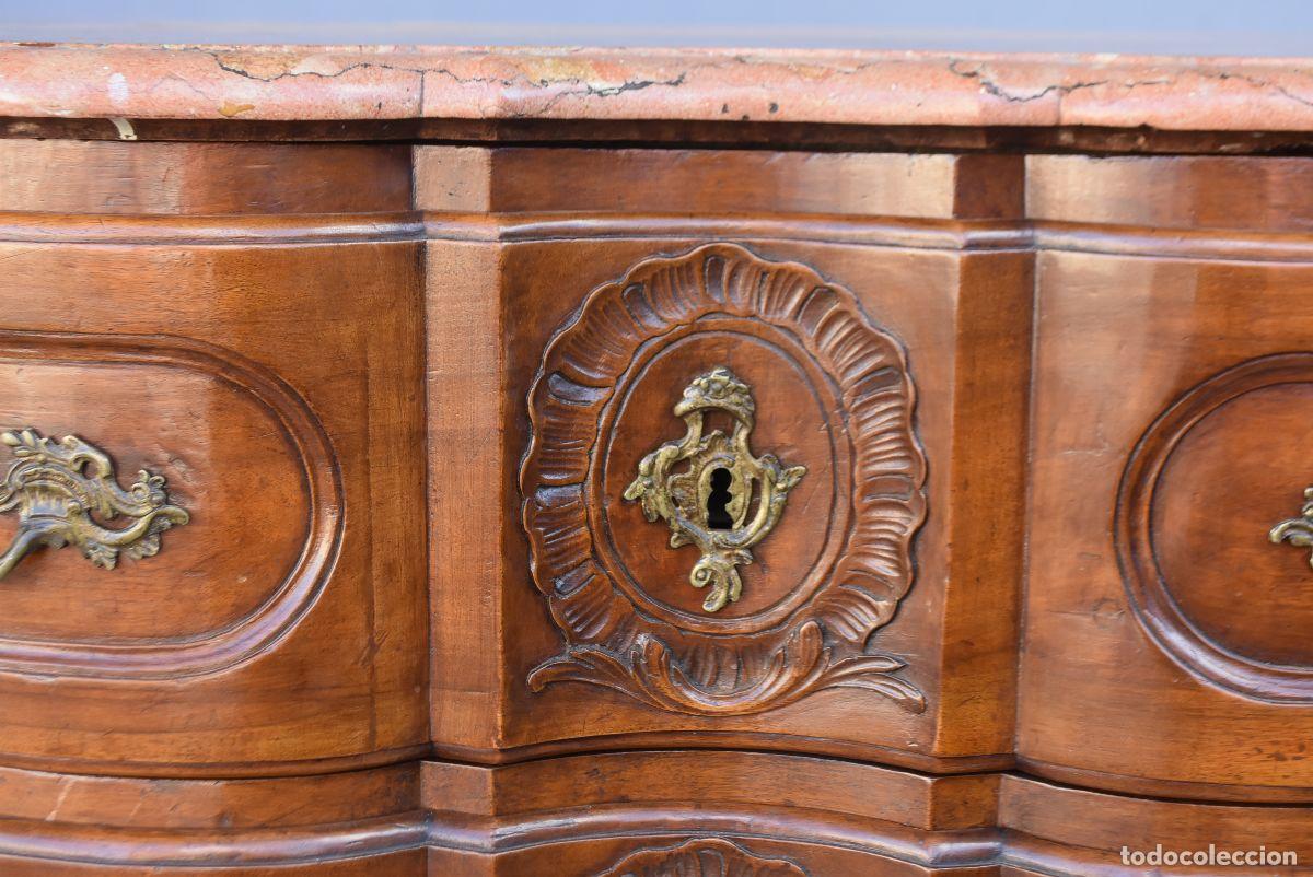 Antig&uuml;edades: Commode sauteuse en noyer de forme arbal&egrave;te &eacute;poque XVIII&egrave;me - Foto 7