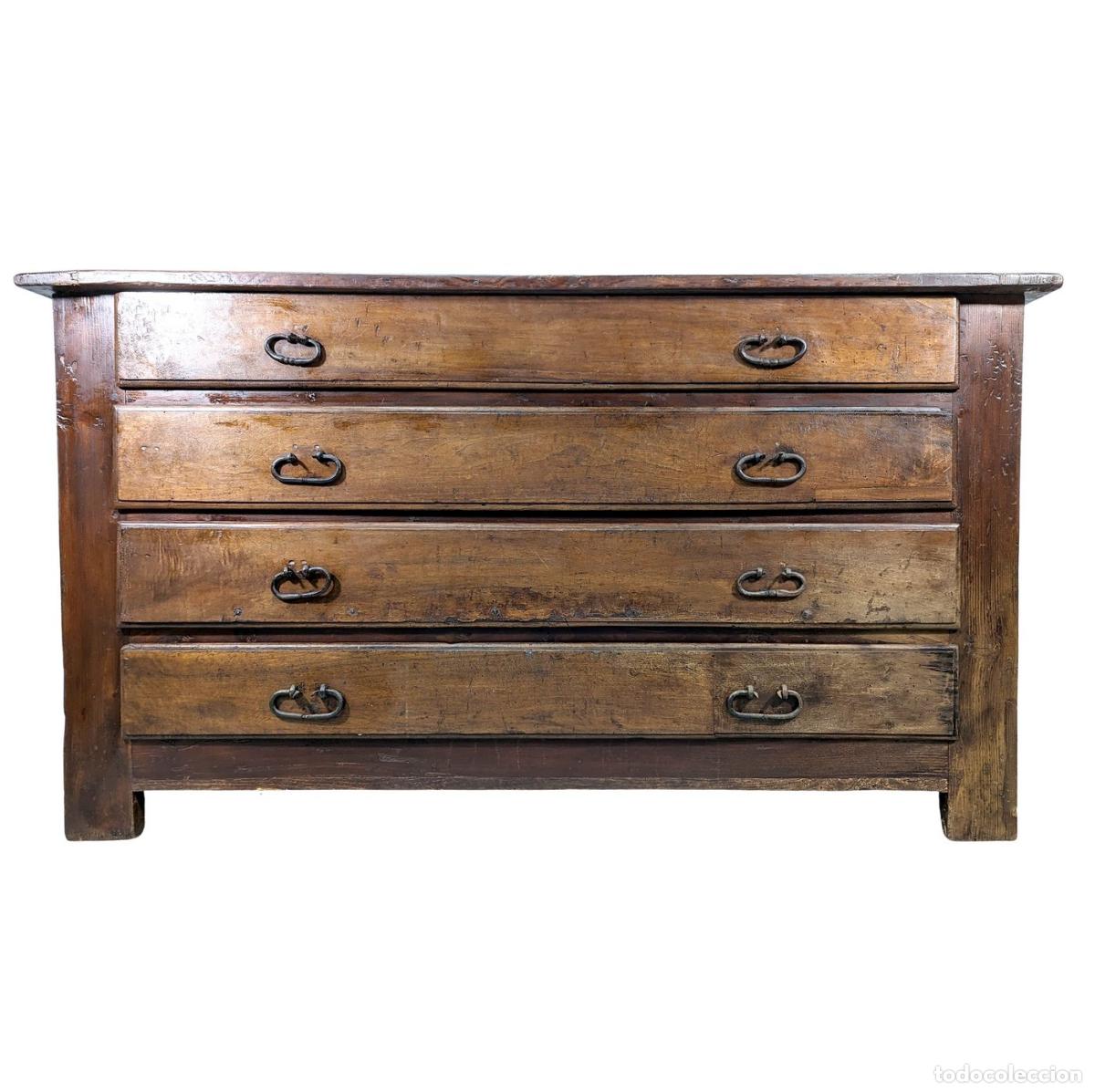 Antig&uuml;edades: Commode rustique bois blanc d&eacute;but XIX&egrave;me - Foto 1