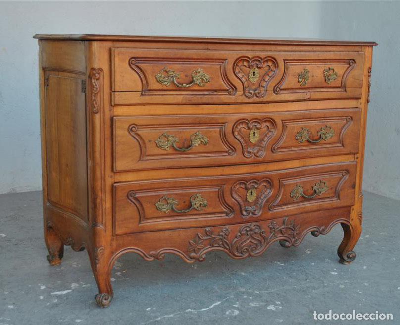 Antig&uuml;edades: Commode galb&eacute;e en noyer d&eacute;poque XVIII&egrave;me - Foto 2