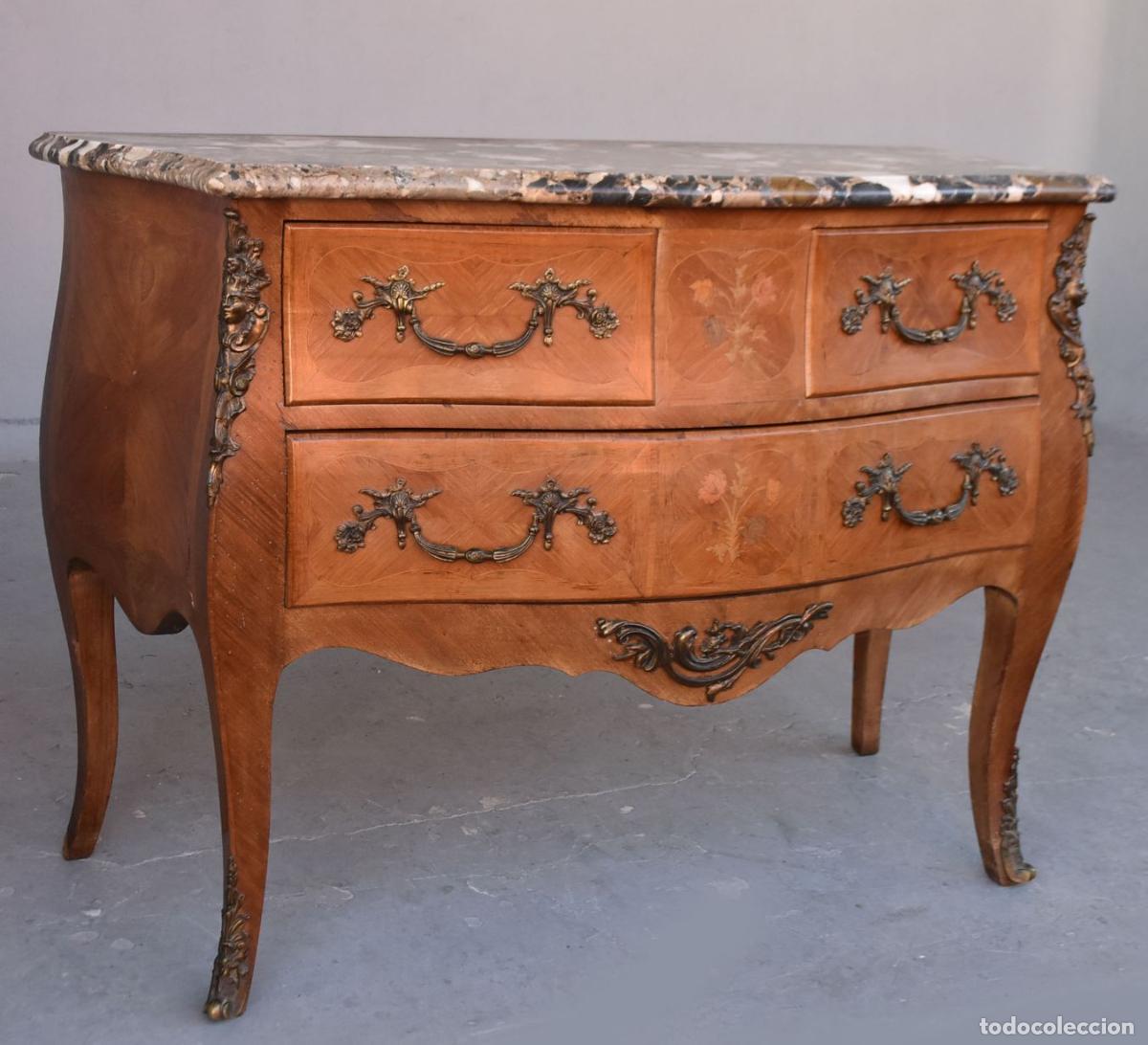Antig&uuml;edades: Commode sauteuse Louis XV bois de rose - Foto 2