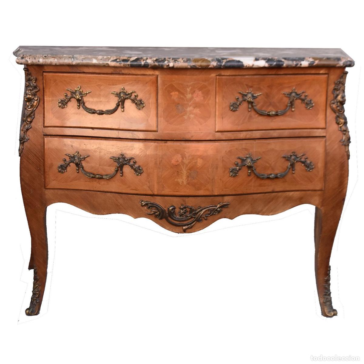 Antig&uuml;edades: Commode sauteuse Louis XV bois de rose - Foto 1