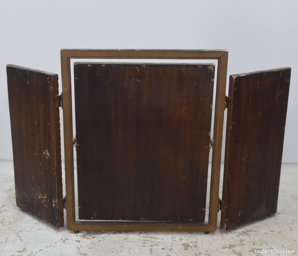 Antig&uuml;edades: Miroir de magicien de table en bois dor&eacute; vers 1900 - Foto 3