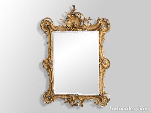 Antig&uuml;edades: Miroir de style Louis XV en stuc dor&eacute; - Foto 9