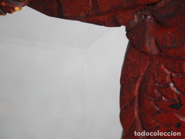 Antig&uuml;edades: Miroir laqu&eacute; rouge indochinois incrustations - Foto 8