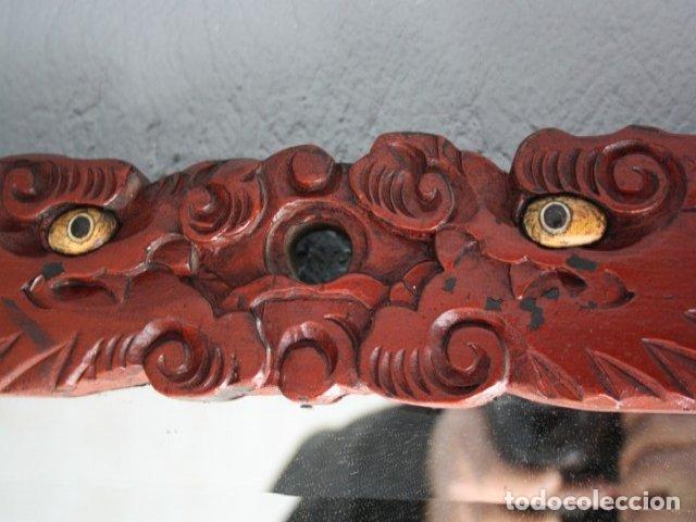 Antig&uuml;edades: Miroir laqu&eacute; rouge indochinois incrustations - Foto 10