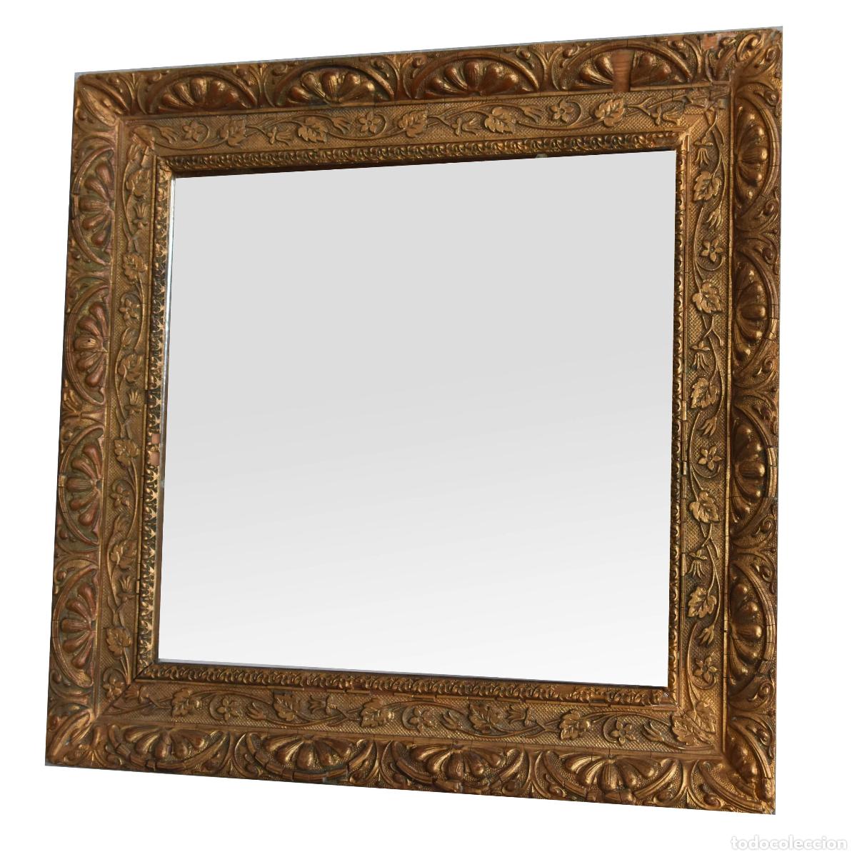 Antig&uuml;edades: Miroir XIX&egrave;me bois et stuc - Foto 1