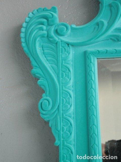 Antig&uuml;edades: Miroir style Louis XV floqu&eacute; Cyan - Foto 3