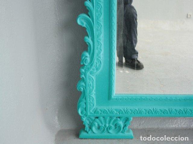 Antig&uuml;edades: Miroir style Louis XV floqu&eacute; Cyan - Foto 4
