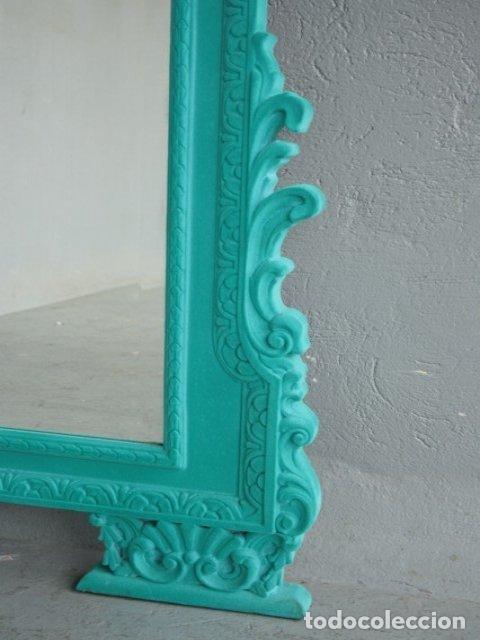 Antig&uuml;edades: Miroir style Louis XV floqu&eacute; Cyan - Foto 5