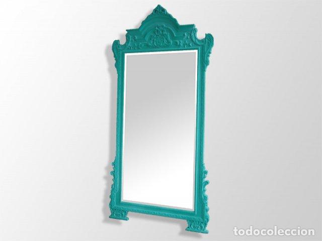Antig&uuml;edades: Miroir style Louis XV floqu&eacute; Cyan - Foto 1