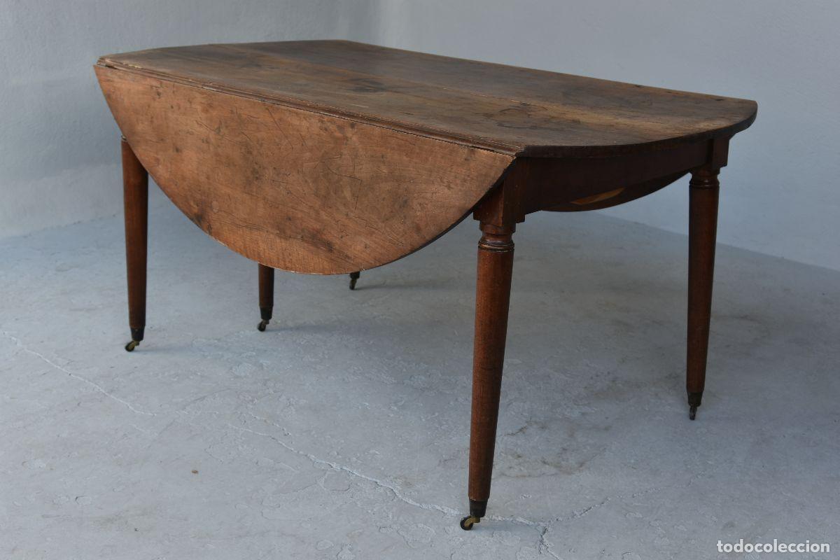 Antig&uuml;edades: Table &agrave; volets directoire &agrave; rallonges en noyer - Foto 2