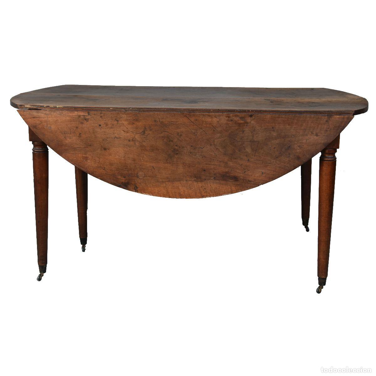 Antig&uuml;edades: Table &agrave; volets directoire &agrave; rallonges en noyer - Foto 1