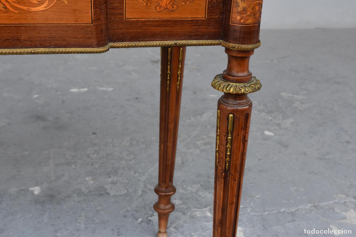 Antig&uuml;edades: Table &agrave; jeu &agrave; syst&egrave;me Napol&eacute;on III marquet&eacute;e XIX&egrave;me - Foto 4