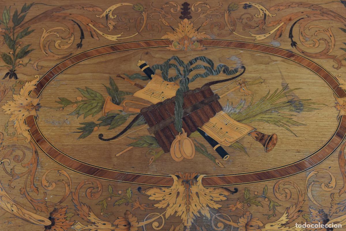 Antig&uuml;edades: Table &agrave; jeu &agrave; syst&egrave;me Napol&eacute;on III marquet&eacute;e XIX&egrave;me - Foto 6