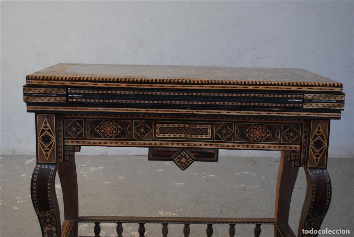 Antig&uuml;edades: Table &agrave; jeu Syrienne incrustations &eacute;poque d&eacute;but XX&egrave;me - Foto 3