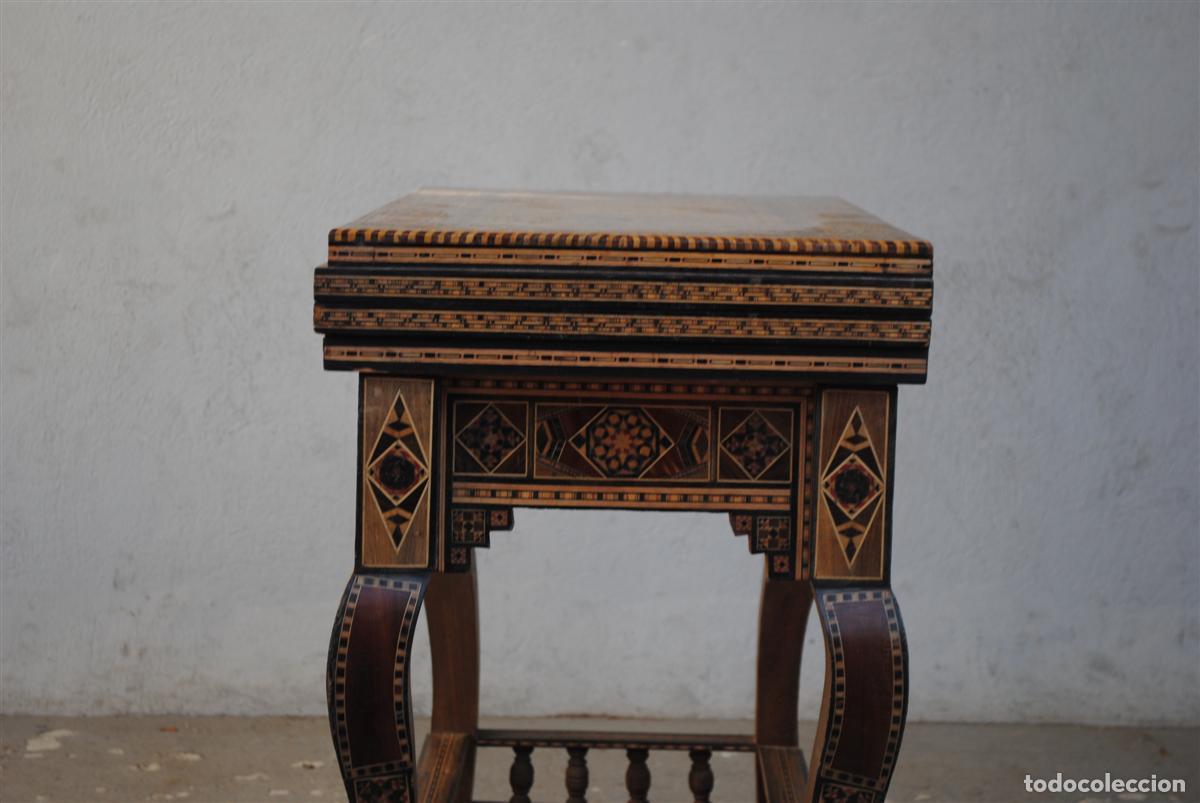 Antig&uuml;edades: Table &agrave; jeu Syrienne incrustations &eacute;poque d&eacute;but XX&egrave;me - Foto 6