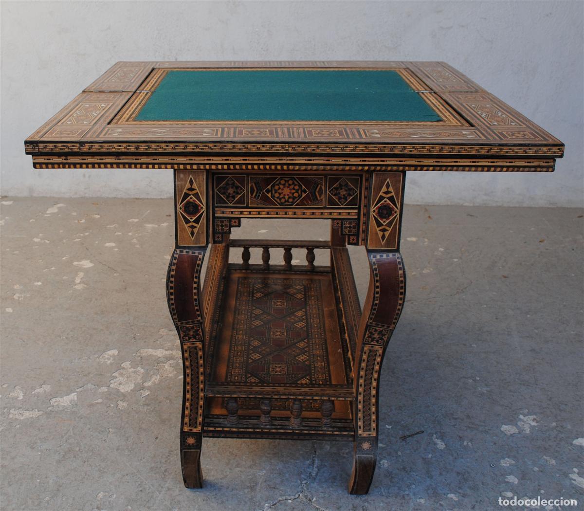 Antig&uuml;edades: Table &agrave; jeu Syrienne incrustations &eacute;poque d&eacute;but XX&egrave;me - Foto 9