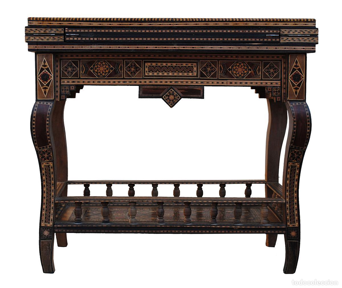 Antig&uuml;edades: Table &agrave; jeu Syrienne incrustations &eacute;poque d&eacute;but XX&egrave;me - Foto 1