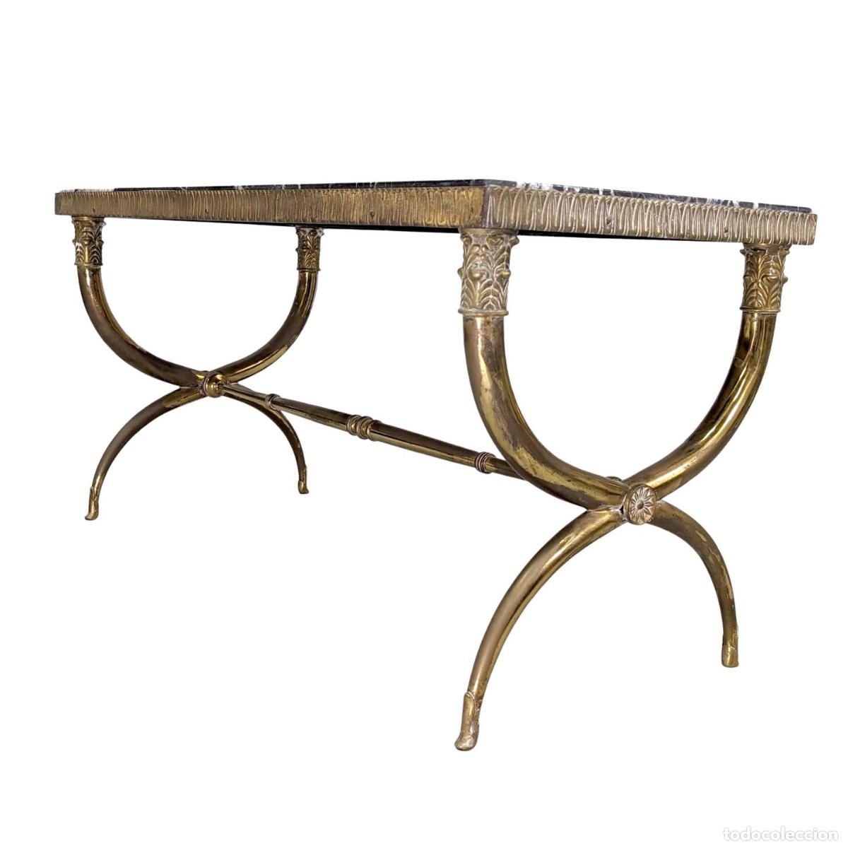 Antig&uuml;edades: Table basse 1940 en bronze dessus marbre - Foto 2