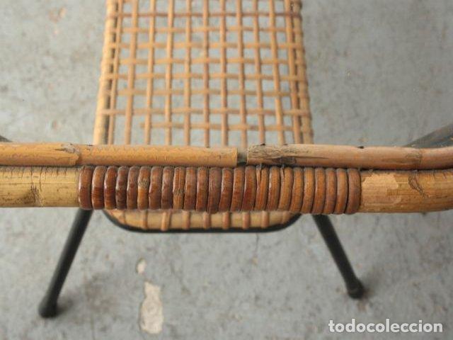 Antig&uuml;edades: Table &agrave; th&eacute; en osier et verre 1940 - Foto 6
