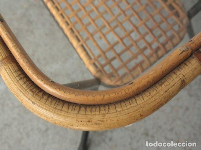 Antig&uuml;edades: Table &agrave; th&eacute; en osier et verre 1940 - Foto 7