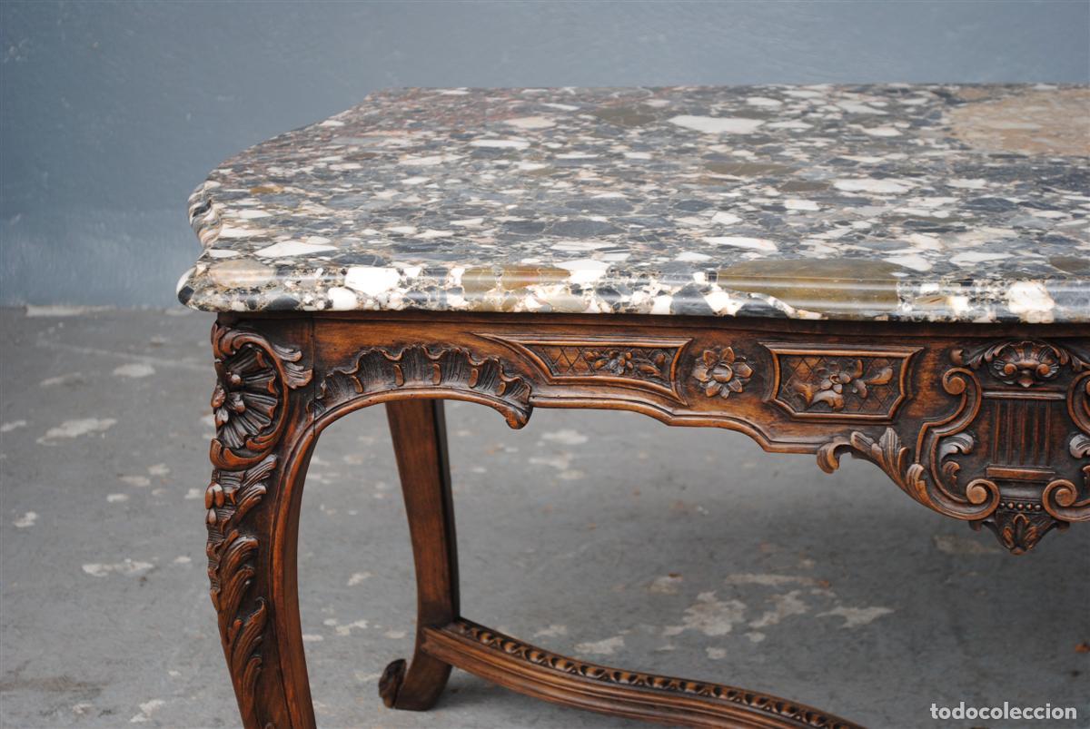 Antig&uuml;edades: Table &agrave; gibier de style Louis XV marbre br&egrave;che - Foto 2