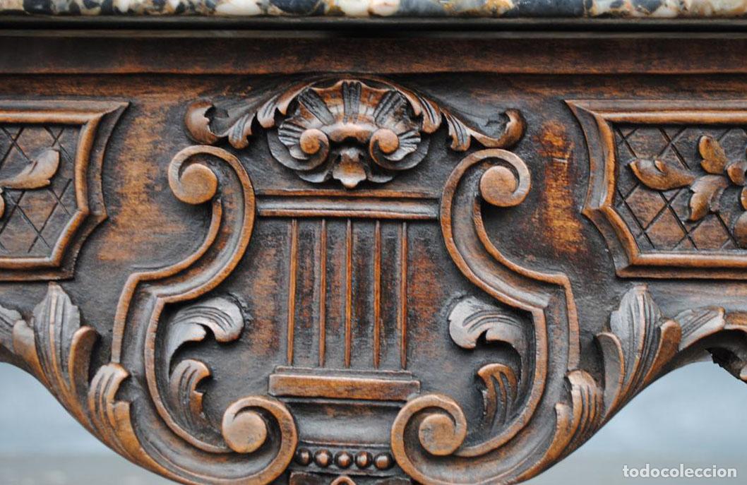 Antig&uuml;edades: Table &agrave; gibier de style Louis XV marbre br&egrave;che - Foto 6