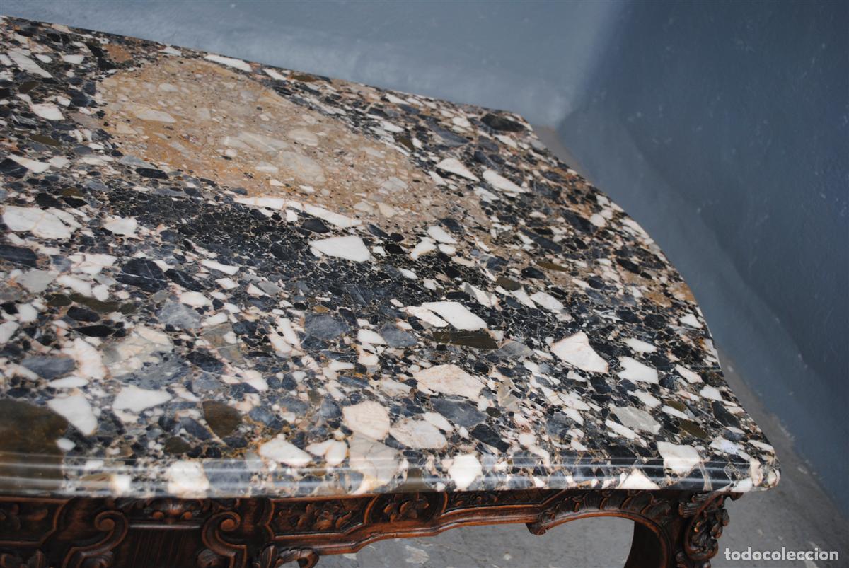 Antig&uuml;edades: Table &agrave; gibier de style Louis XV marbre br&egrave;che - Foto 8