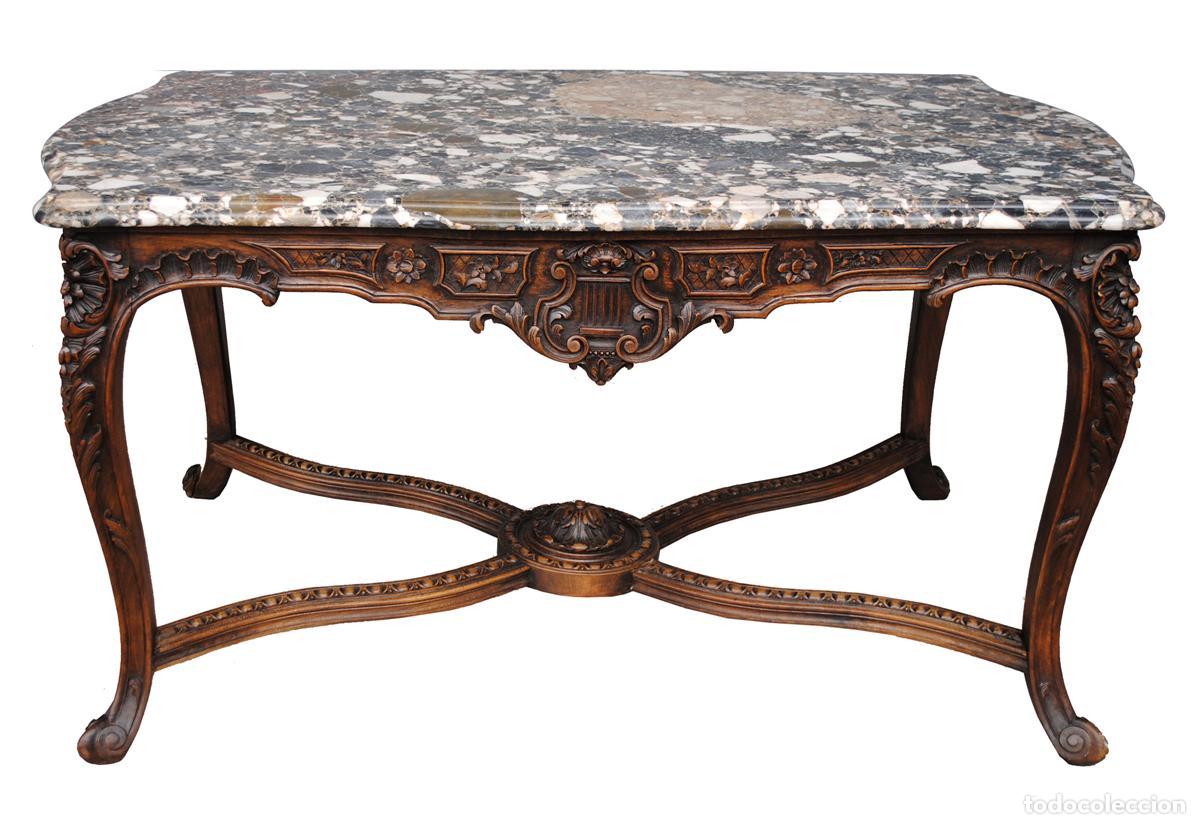 Antig&uuml;edades: Table &agrave; gibier de style Louis XV marbre br&egrave;che - Foto 1