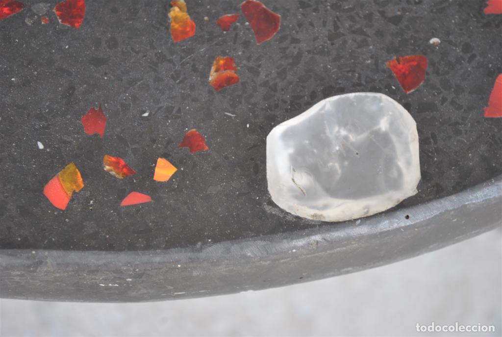 Antig&uuml;edades: Table basse fer forg&eacute; style 1940 plateau onyx avec incrustations - Foto 6