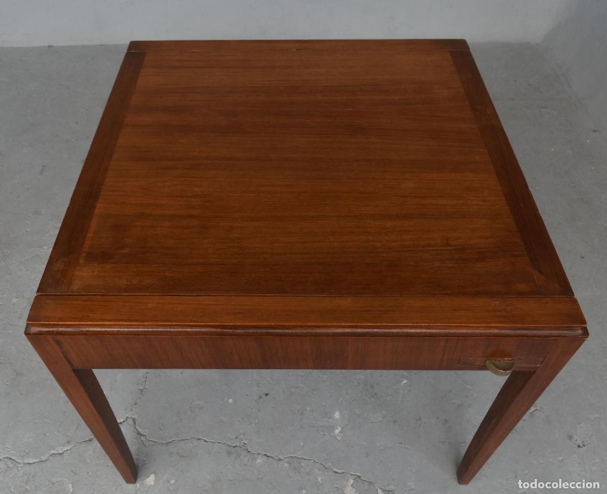 Antig&uuml;edades: Table &agrave; jeu Art d&eacute;co 1930 en acajou - Foto 3