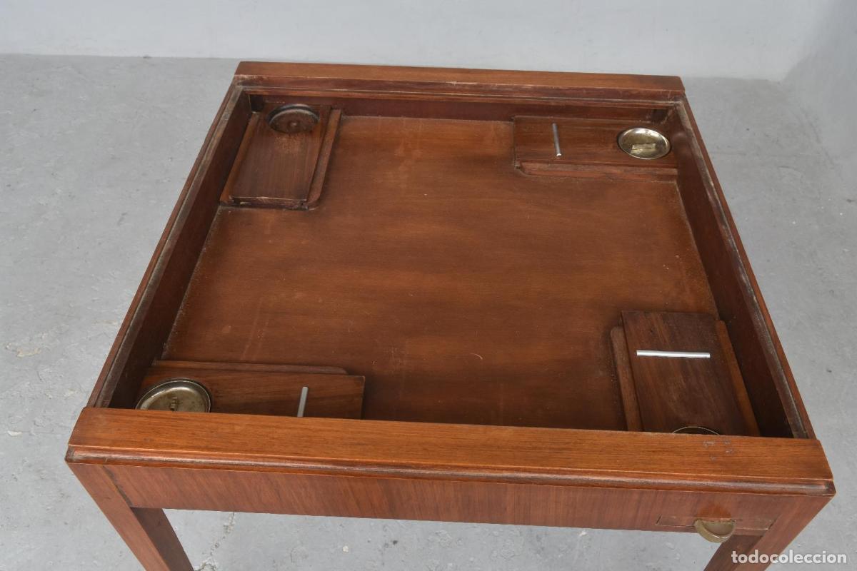 Antig&uuml;edades: Table &agrave; jeu Art d&eacute;co 1930 en acajou - Foto 5