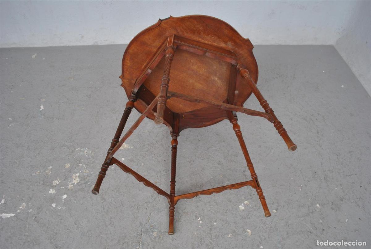 Antig&uuml;edades: Table dappoint d&eacute;poque XIX&egrave;me en palissandre massif et incrustations - Foto 5