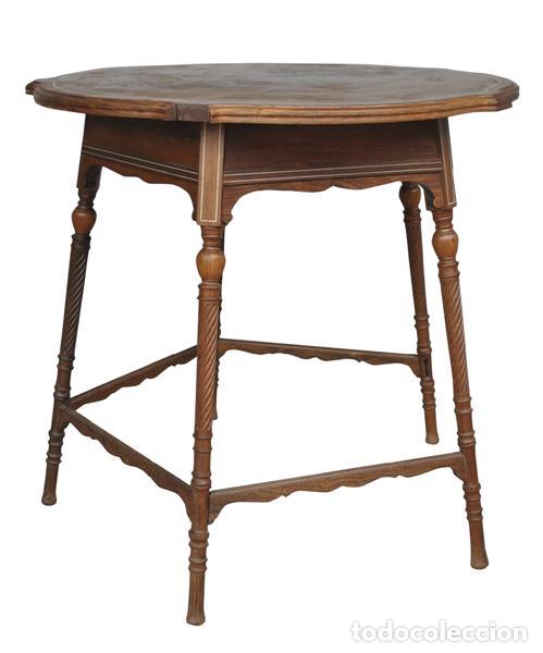 Antig&uuml;edades: Table dappoint d&eacute;poque XIX&egrave;me en palissandre massif et incrustations - Foto 1